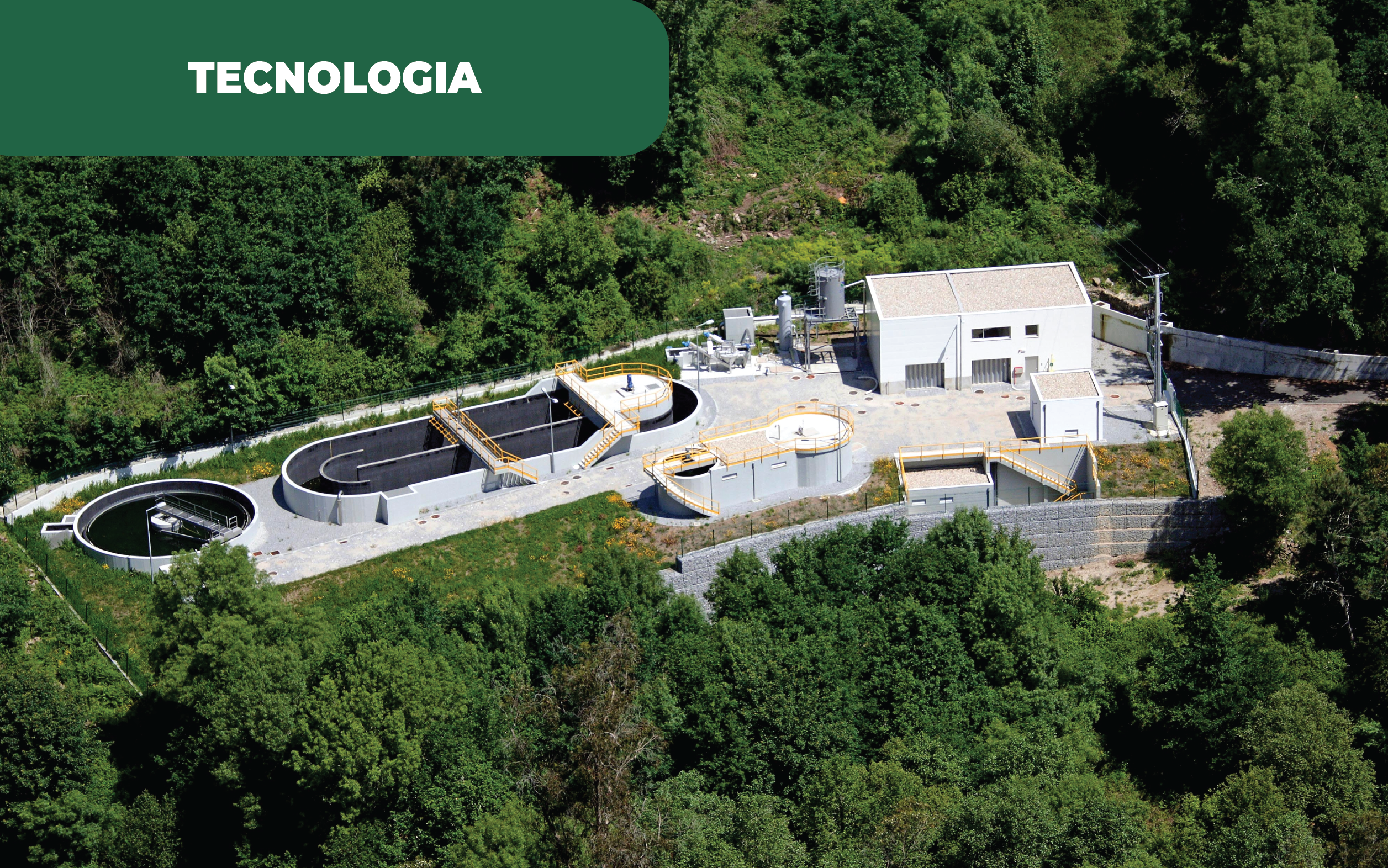 Imagem ilustrativa de uma Estação Tratamento Águas Residuais ou ETAR. A Universidade do Minho procura aumentar a produção de biogás a partir de ETAR, estudando materiais que potenciam os processos.