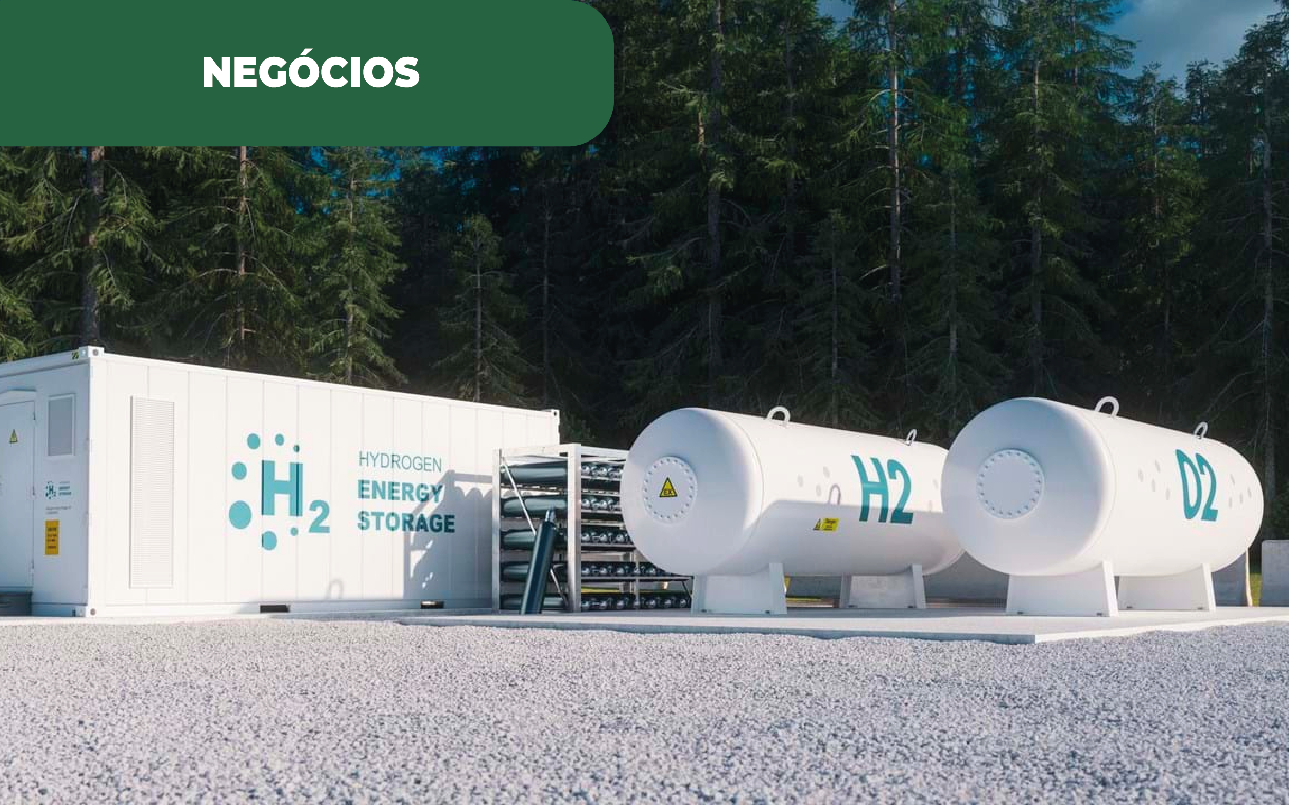 Imagem ilustrativa de tanques para hidrogénio. O desenvolvimento de mais projetos de energia em Portugal, está a cargo da Rega Energy com 60 milhões de financiamento, para o seu desenvolvimento.