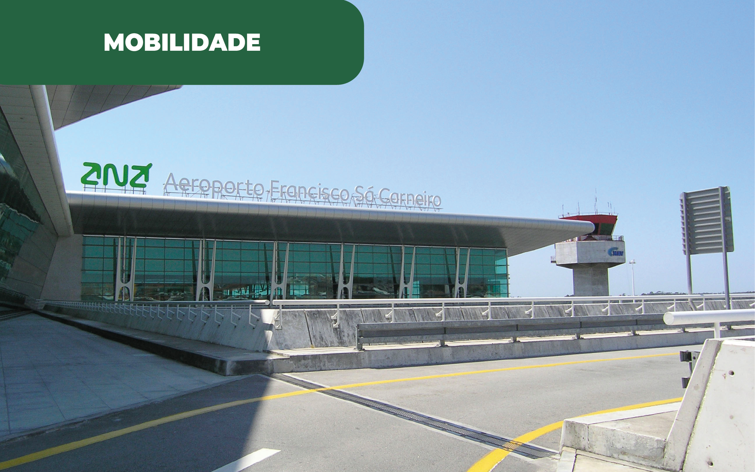 Imagem colorida do aeroporto do Porto. Espera-se em 2024 abastecer os veículos de transporte de passageiros em terra, com bicombustível no aeroporto, através de ecodiesel da PRIO e gestão da Beyond Fuels
