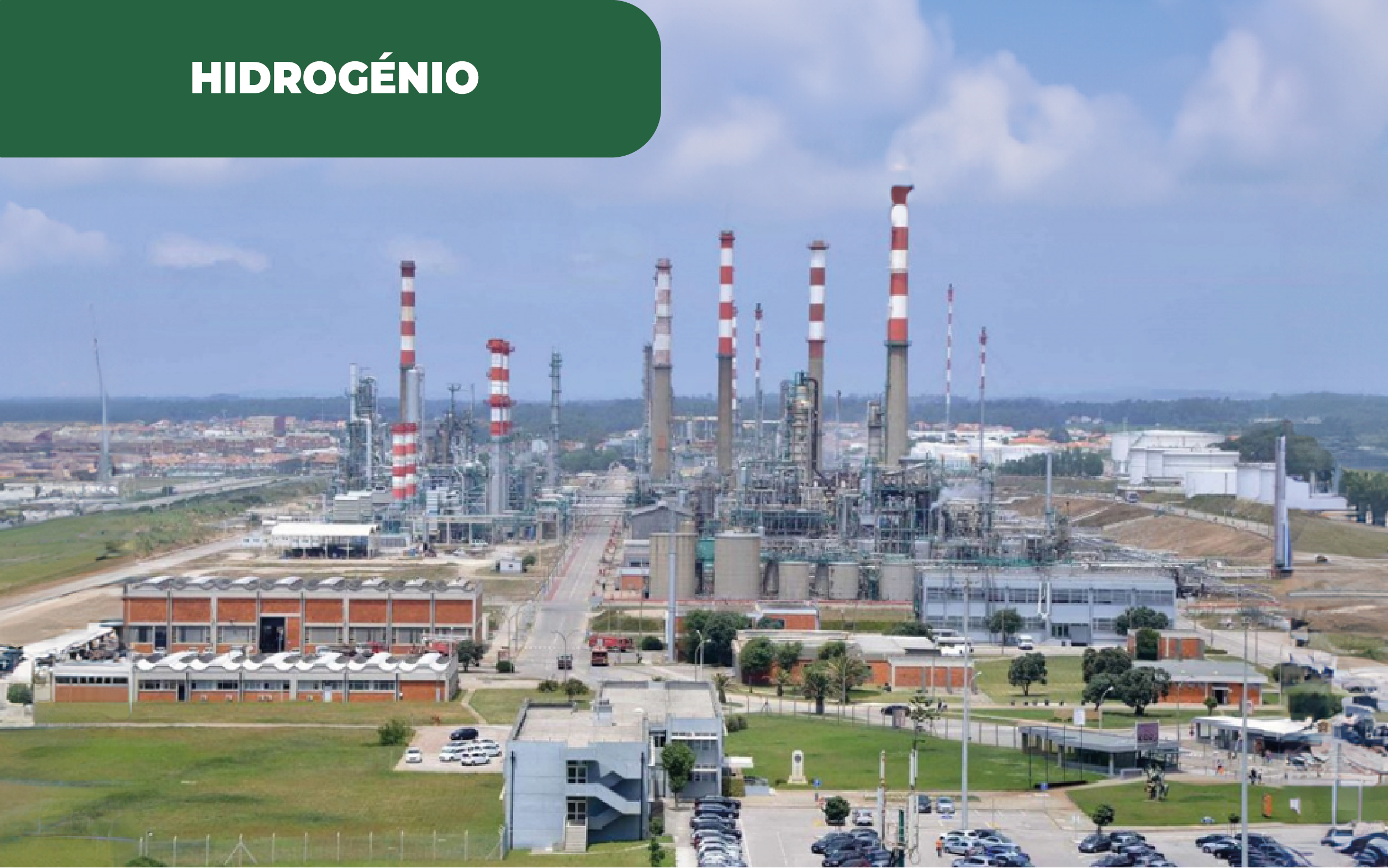 Fotografia aérea da zona industrial da refinaria de Sines, onde a Galp estuda investimento de hidrogénio